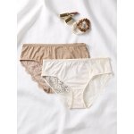 Lot 2 culottes de grossesse en microfibre et dentelle envie de fraise moka