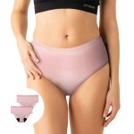 Lot de 2 culottes menstruelles taille haute femme rose