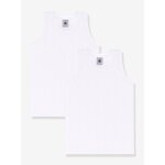 Lot de 2 d�bardeurs en coton petit bateau blanc