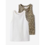 Lot de 2 d�bardeurs fille emmanchures am�ricaines beige