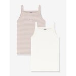 Lot de 2 d�bardeurs � fines bretelles en coton rose p�le