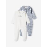 Lot de 2 dors - bien animaux bb fille en coton bio bleu jean