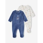 Lot de 2 dors - bien bébé renard en velours bleu Lot de 2 dors - bien bébé renard en velours bleu