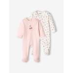 Lot de 2 dors - bien cerise bb fille interlock rose ple