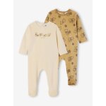 Lot de 2 dors - bien disney winnie l'ourson en velours cappuccino + �cru