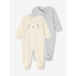 Lot 2 dors - bien interlock ouverture zippée mixte gris chiné Lot 2 dors - bien interlock ouverture zippée mixte gris chiné