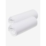 Lot de 2 draps housse pour berceau bb et cododo en jersey extensible blanc