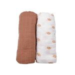Lot de 2 draps housse en coton bio orange