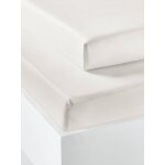 Lot de 2 draps - housses enfant en coton recycl� �cru