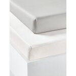 Lot de 2 draps - housses enfant en coton recycl� gris perle