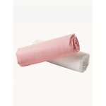 Lot de 2 draps - housses enfant en coton recycl� rose p�le
