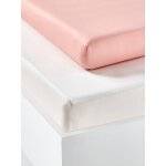 Lot de 2 draps - housses enfant en coton recycl� rose p�le