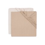 Lot de 2 draps housses en jersey de coton rose p�le et rose sauvage