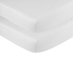 Lot de 2 draps - housses lit b�b� blanc