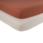 Lot de 2 draps - housses lit b�b� terracotta