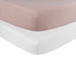 Lot de 2 draps - housses lit b�b� vieux rose