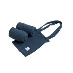 Lot de 2 draps housse ovales en coton - galopin bleu nuit Lot de 2 draps housse ovales en coton - galopin bleu nuit