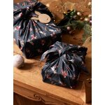 Lot de 2 emballages tissu furoshiki amis du pre nol bleu imprim