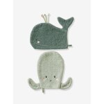 Lot de 2 gants de toilette animorigolo bleu