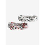 Lot de 2 headbands b�b� fille fleuris effet nou� �cru