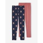 Lot de 2 leggings basics fille bleu nuit