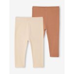 Lot de 2 leggings b�b� fille basics noix de p�can