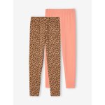 Lot de 2 leggings fille basics beige Lot de 2 leggings fille basics beige