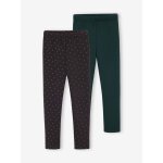 Lot 2 leggings fille doubl�s maille polaire anthracite