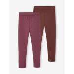Lot 2 leggings fille doubl�s maille polaire prune