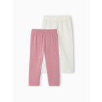 Lot de 2 leggings fille mi - mollets mauve