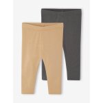 Lot de 2 leggings longs bébé fille basics ocre Lot de 2 leggings longs bébé fille basics ocre