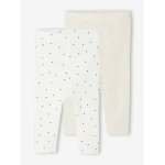 Lot 2 leggings naissance basics : 1 uni + 1 imprimé écru Lot 2 leggings naissance basics : 1 uni + 1 imprimé écru