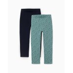 Lot de 2 leggings unis et imprim�s vert clair