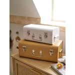 Lot de 2 malles en m�tal gigognes cannelle