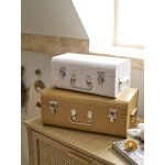 Lot de 2 malles en mtal gigognes cannelle