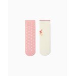 Lot de 2 paires de chaussettes antid�rapantes avec licorne / �toiles multicolore