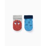 Lot de 2 paires de chaussettes antidérapantes monsters multicolore Lot de 2 paires de chaussettes antidérapantes monsters multicolore