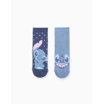 Lot de 2 paires de chaussettes antidrapante stitch multicolore