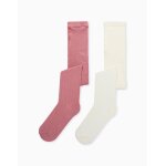 Lot de 2 paires de collants c�tel�s / jacquard multicolore