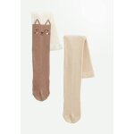Lot de 2 paires de collants enfant chincha beige