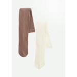 Lot de 2 paires de collants enfant matcha marron