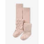 Lot de 2 paires de collants fantaisie bb fille rose ple