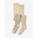 Lot de 2 paires de collants fille assortis