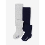 Lot de 2 paires de collants en maille c�tel�e b�b� fille marine