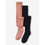 Lot de 2 paires de collants en maille ctele fille bleu nuit