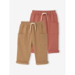 Lot de 2 pantalons b�b� gar�on terracotta
