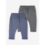 Lot de 2 pantalons en molleton bébé bleu jean Lot de 2 pantalons en molleton bébé bleu jean