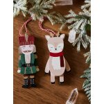 Lot de 2 pantins en bois casse - noisette vert