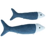 Lot 2 peluches poissons tissu doux dark blue