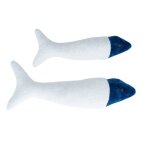 Lot 2 peluches poissons tissu doux white and dark blue